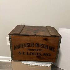 Vintage Budweiser Anheuser-Busch St Louis 1876 Wood Crate w/ Hinged Lid  LARGE picture