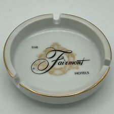 The Fairmont Hotel Ceramic Ashtray White Gold Trim San Francisco Hotel 1970s VTG picture