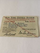 New York Central System Inspector Pass 1958-1959 picture