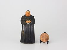 Vintage Huggler Miniature Carved Woodn Monk Figurine, Made in Switzerland picture