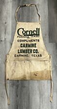 Vintage Cornell Timber Carmine Lumber Co. Carmine, TX. Advertising Nail Apron picture