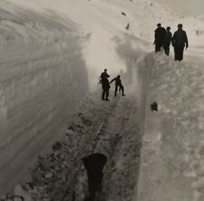VTG WWII Photo White Pass & Yukon Railway Soldiers Dig Out Track Huge Snow Drift picture