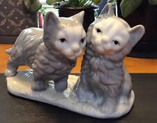 Vintage Loving Cats Grey Figurine Ceramic Cute 4