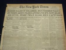 1918 AUGUST 11 NEW YORK TIMES - SOMME SALIENT SMASHED, MONTDIDIER TAKEN- NT 9191 picture