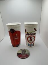 Saint Louis Cardinals Souvenir Plastic Icee Cups and Vince Coleman Pin Vintage picture