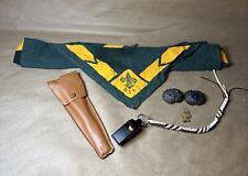 vintage boy scouts memorabilia Scarf, Buttons, Silverware, Pin, Whistle picture