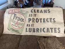 Very Rare Gas Station FLYING A Tydol  Canvas Sign 1940s  Oil Advertising Banner picture