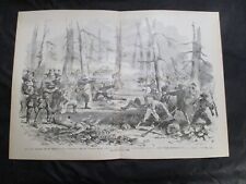 1885 Civil War Print - Stonewall Jackson's Army Attacked by Penn. Bucktails 1862 picture