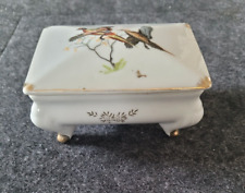 Vintage MCM Cigarette  trinket box with hand painted ducks picture