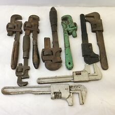 Vintage Wrenches Monkey Pipe Lot of 9 Wood Metal Handle FTF Cleve Trend Smith picture