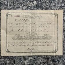 1911 Marriage Certificate Philadelphia PA Orphans Court Writing Antique Ephemera picture