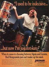 1995 Print Ad of Premier Signia & Genista Drum Kit w Rod Morgenstein  picture