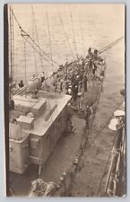 RPPC WWI US Destroyer Close-up View Postcard United States Navy picture