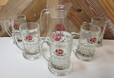 Vintage ANCHOR DRAFT Beer Pitcher & 5 GLASS Lot. Very Rare Set With Pitcher.  picture