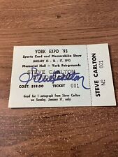 Phillies Steve Carlton Signed Show Ticket, Notarized. York Expo 1993. Autograph picture