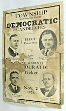 1926 Campaign Poster south bend &vicinity state and county democratic picture