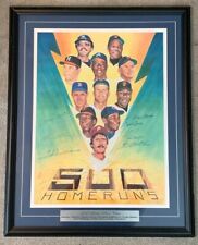 500 Home Run Club Autographed Lithograph Mickey Mantle Willie Mays + JSA LOA  picture