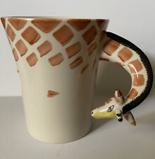Pier One Imports 3D Giraffe Coffee Mug Cup Retired Hand Painted EUC picture