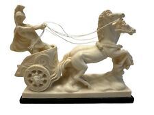 Vintage Santini Sculpture Resin Roman Gladiator Horse Chariot Italy picture