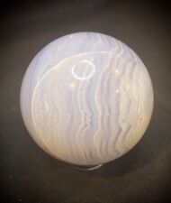 Blue Lace Agate Sphere With Stand 118 Grams picture