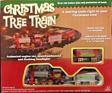 New Light Sounds ANIMATED CHRISTMAS TRAIN SET Holiday Decoration Mounts in Tree picture