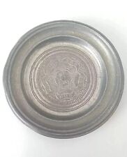 Vintage FEIN ZINN Pewter Plate stamped  w/angel makers mark Flower Floral 4