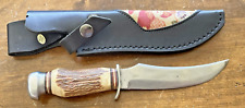 Vintage Pointer Montebello CA Solingen Germany hunting knife w/stag--900.24 picture