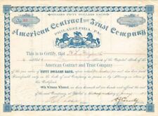 American Contract and Trust Co - Stock Certificate - Banking Stocks picture