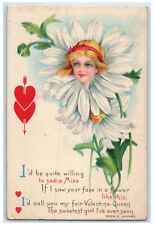 1925 Valentine Hearts Pretty Girl In Flowers Hancock Minnesota MN Postcard picture
