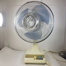 Vintage Kuo Horn Desk Table Oscillating 12 Inch 3 Speed Fan KH-203-BL Blue Blade picture