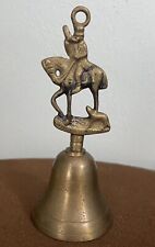 Vintage 6” Solid Brass Horse And Hound Bell Made In England picture