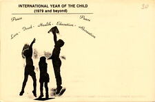 International Year of the Child, peace, love, food, health, education, Postcard picture