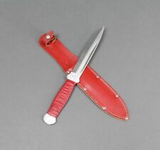 Hubertus Soligen Germany Wurfmesser Throwing Knife Red Paracord Handle & Sheath picture