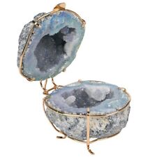  1pc Natural crystal agate geode treasure pot Indoor Deco Jewelry Boxes Healing picture