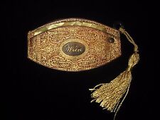  Antique Wien Hair Comb Metal Mirror Leather Pouch     picture