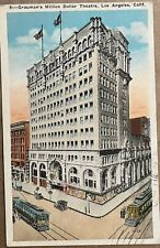 Los Angeles Graumans Theater Street View Trolley California VTG Postcard c1920 picture