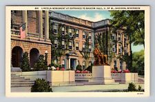 Madison WI-Wisconsin, Lincoln Monument University Of WI Vintage Postcard picture