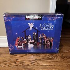Kirkland Signature Nativity Set 75177 Vintage 13 Pieces With Wood Creche Base picture