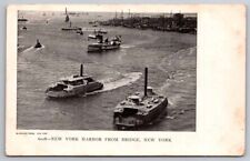eStampsNet - New York Harbor View from Bridge Postcard Ships picture