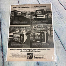 Vtg 1976 Panasonic Outsiders Battery TV Genuine Magazine Advertisement Print Ad picture