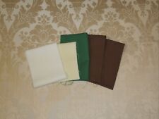 Vintage Aida Cloth White Green Brown Cross Stitch Fabric Scraps 5pcs picture