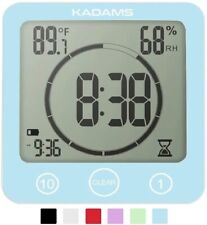 Digital Bathroom Shower Kitchen Clock Timer with Alarm Waterproof Blue picture