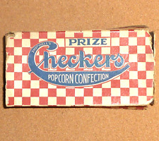 Early Antique Shotwell's Checkers Popcorn Box.  Competitor of Cracker Jack 2 oz. picture