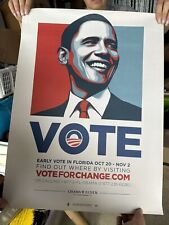Shepard Fairey Barack Obama Poster. November 4th 2008 17 in x 11in picture