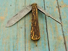 RARE ANTIQUE NANVIVAN #6 IVAN STAG PIVOT COIR WEAVERS SAILOR POCKET KNIFE KNIVES picture