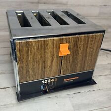 Vintage Toastmaster MCM Woodgrain Chrome 4 Slice Pastry Toaster-D133A TESTED picture