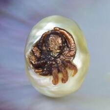 GIANT South Sea Baroque Pearl & Carved Mother-of-Pearl Shell Octopus 6.70 g picture