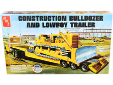 Skill 3 Model Kit Construction Bulldozer and Lowboy Trailer Set of 2 pieces 1/25 picture