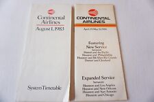 1983 1984 Continental Airlines Aviation Timetable Schedule Horaire x2 picture