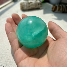 55MM Natural Green Fluorite Sphere Quartz Crystal Ball Healing Decor 290g 8th picture